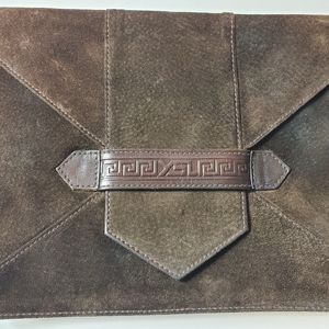 Vintage YSL suede clutch